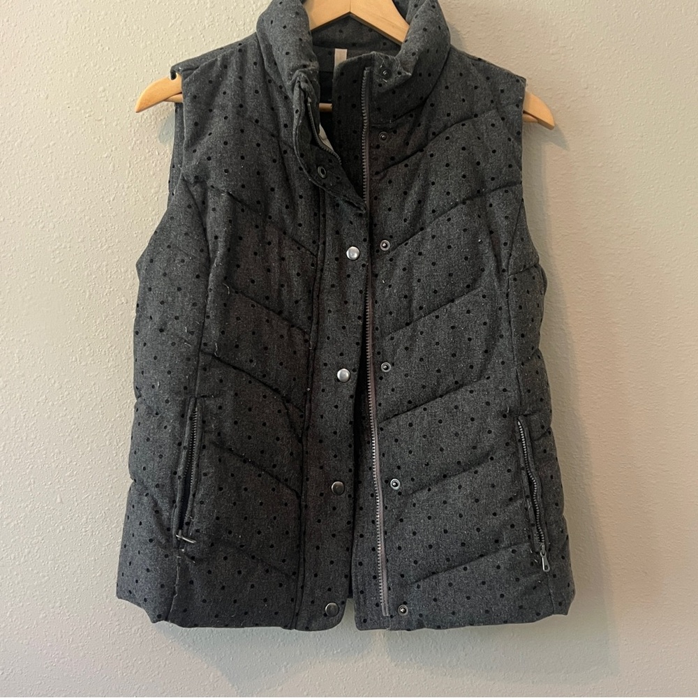 Women’s GAP Winter Warm Wool Blend Gray Puffer Vest Lined Size Small Warm